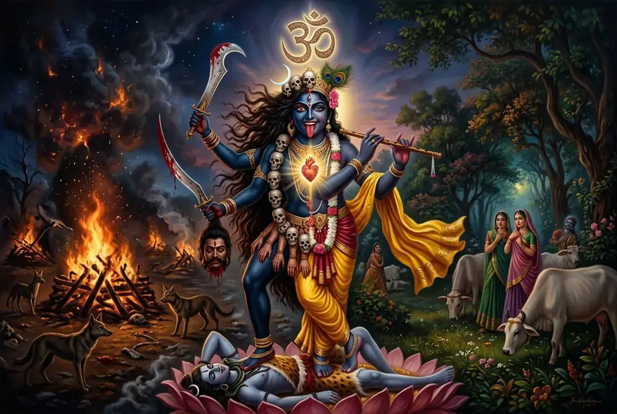 Krishna and Kali as one