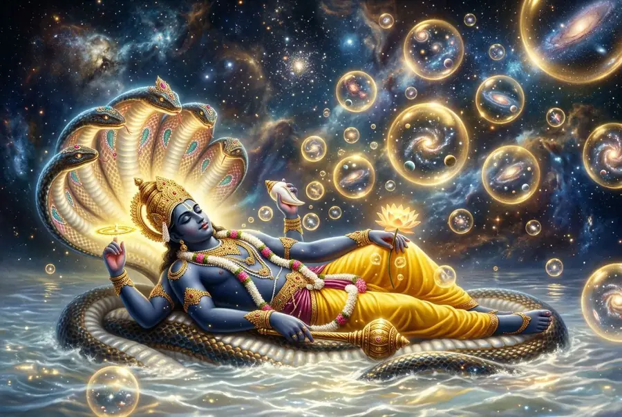 Maha Vishnu on the Karana Ocean