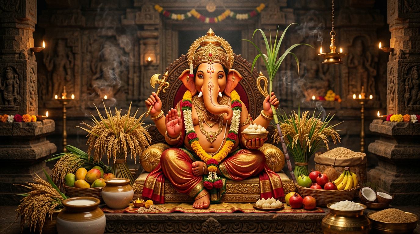 Puṣṭi Gaṇapati (Puṣṭipati Gaṇapati) — paired with Maa Bhuvaneśvarī