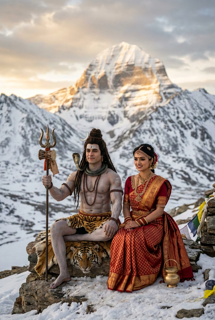 Lord Shiva and Goddess Parvati — the sacred tradition behind Vedic Time