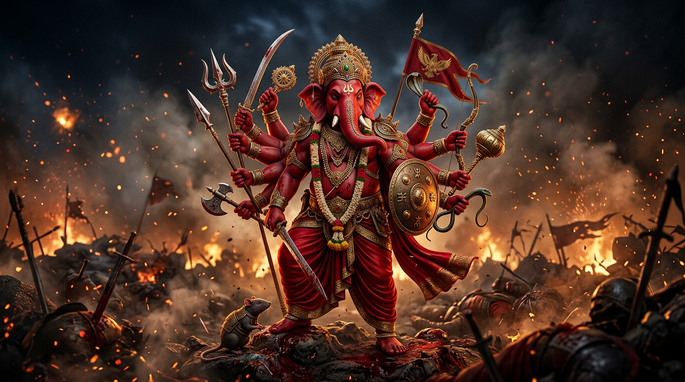 Vīra Gaṇapati — The Heroic Warrior
