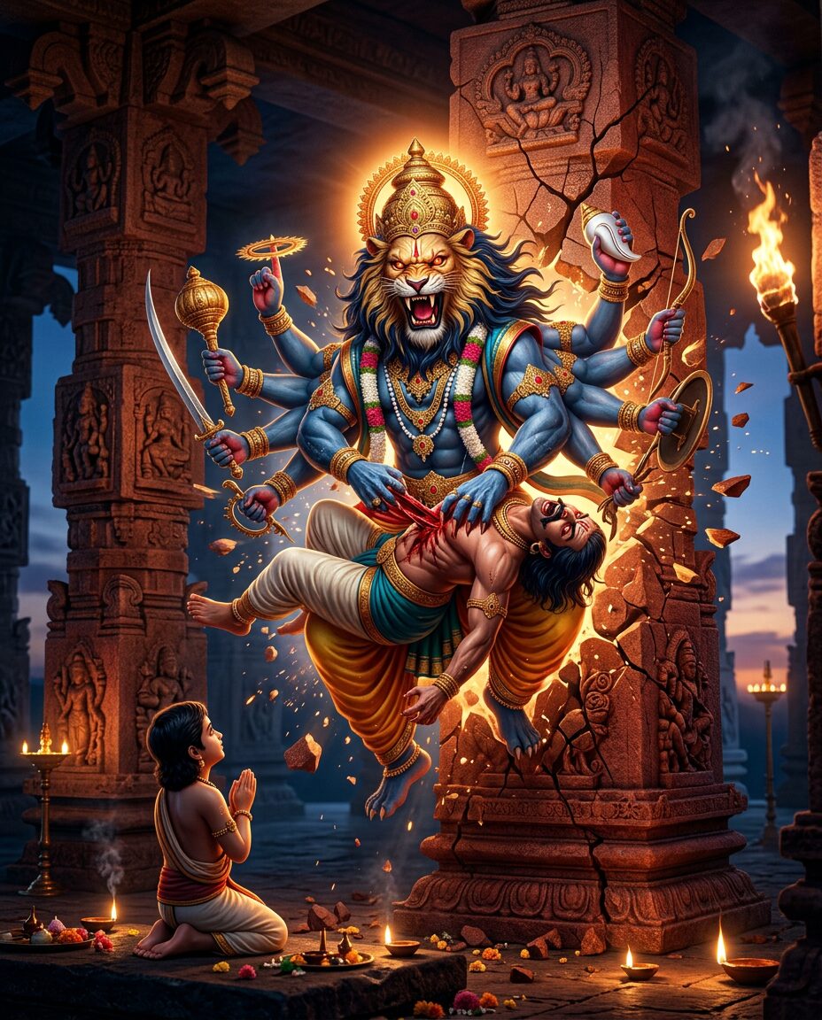 Narasimha — The Man-Lion — Half man, half lion