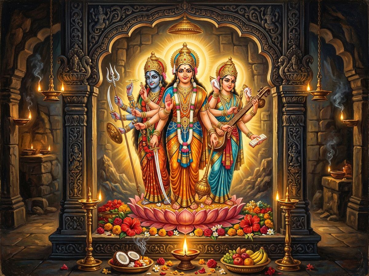 Vaishno Devi (Trikuta) — Mahalakshmi-Mahasaraswati-Mahakali